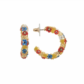 Les Nereides Wildflower Hoop Earrings 