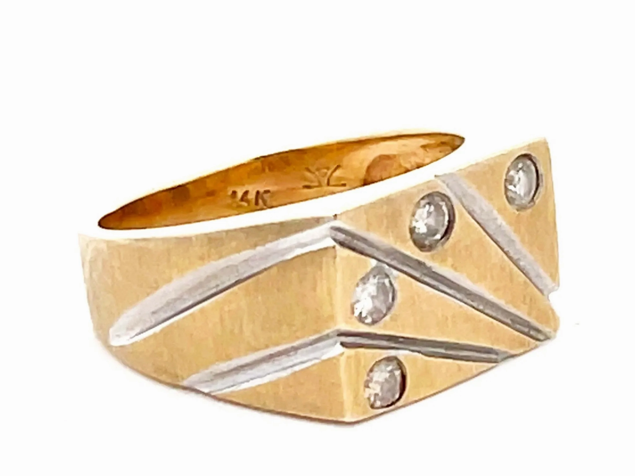 Levian Fan Design Diamond 2-Toned Mens Ring in 14k Gold