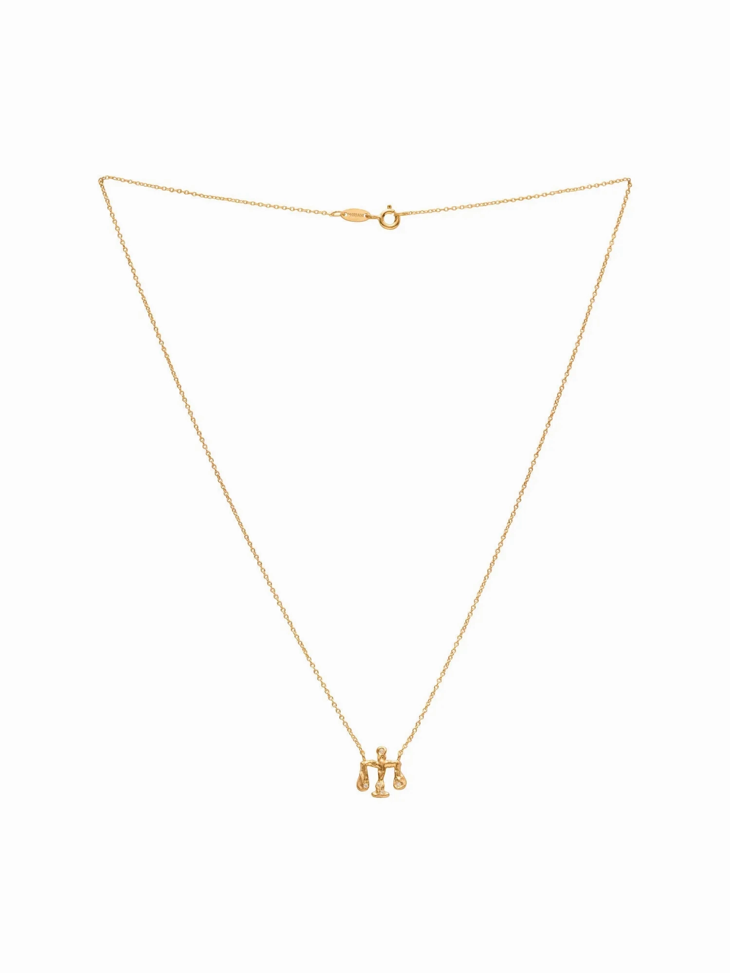 Libra 18K Gold Necklace w. Diamonds
