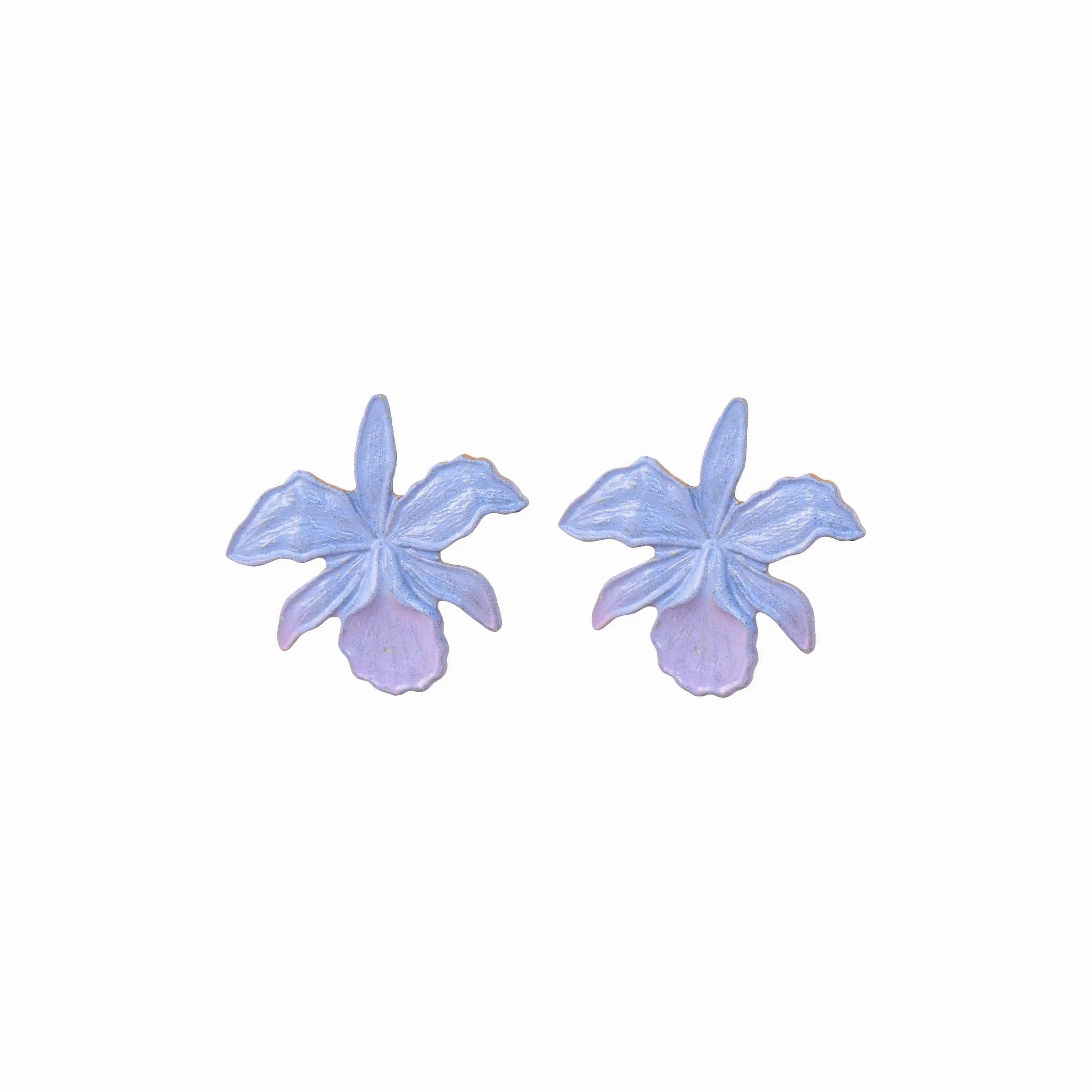 Lilac Orchid Studs