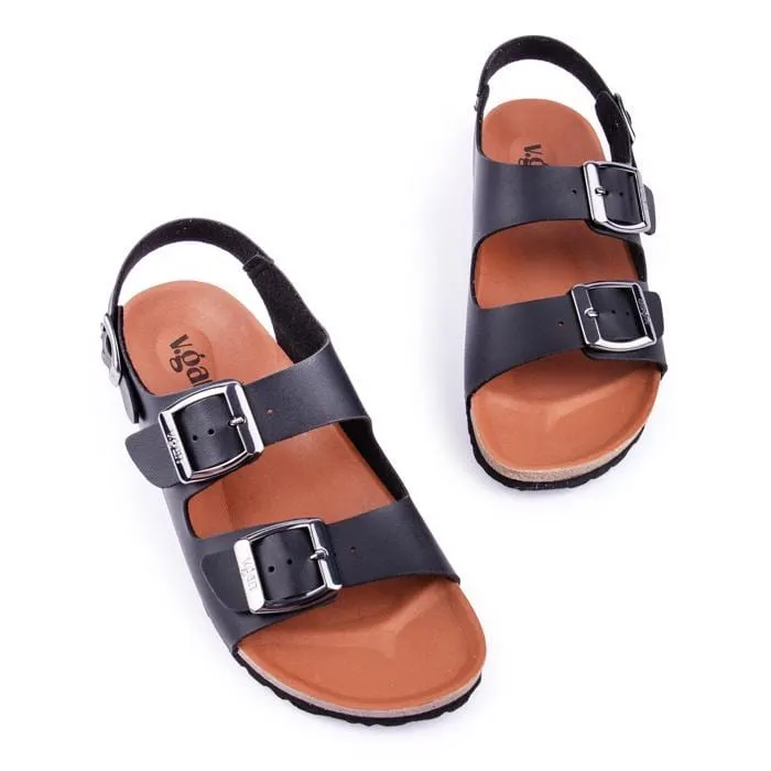 Lima Herren-Sandalen mit veganem Fußbett | Schwarz
