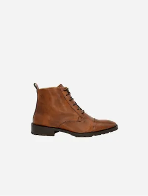 Lincoln Herren Vegan Leder Knöchelstiefel | Braun