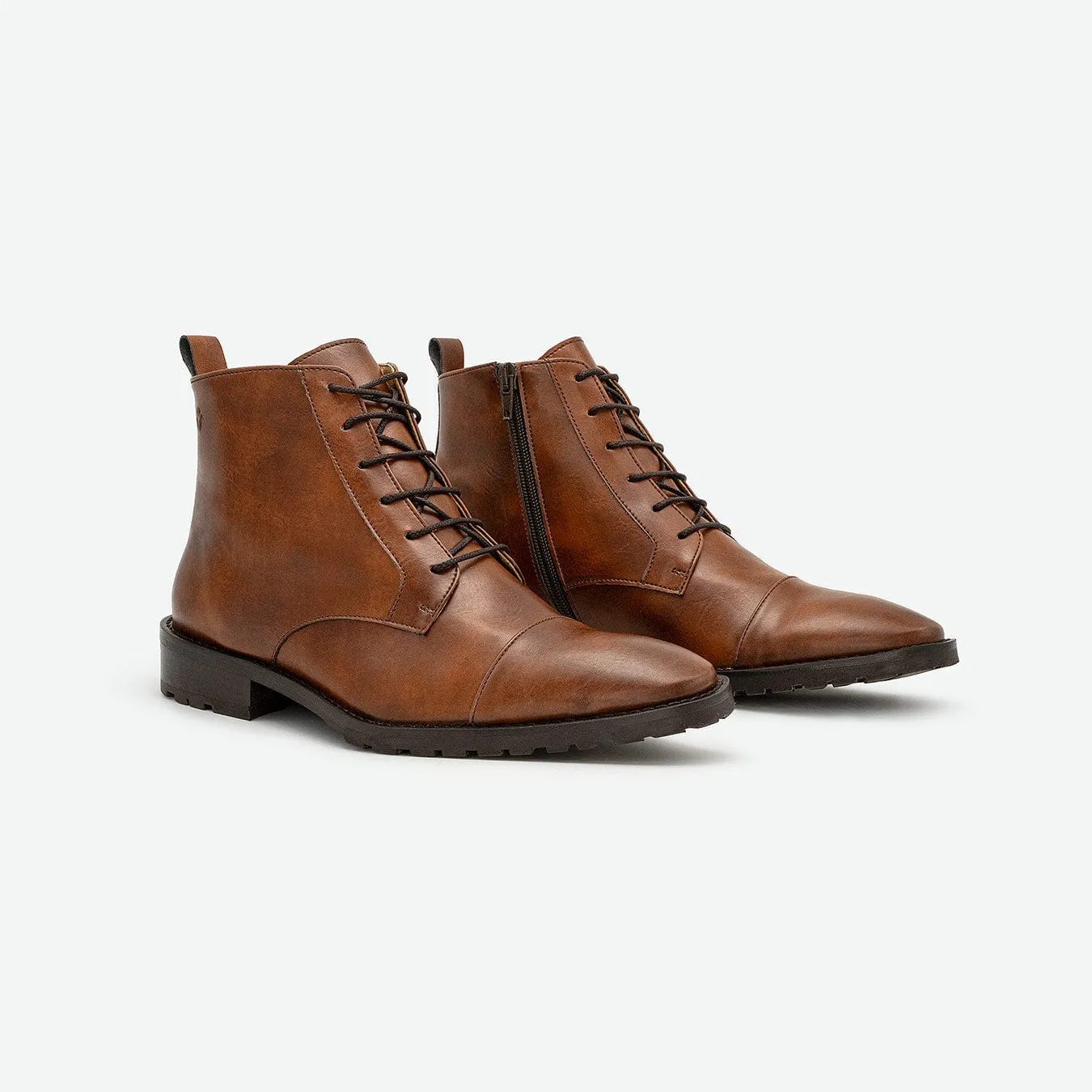 Lincoln Herren Vegan Leder Knöchelstiefel | Braun