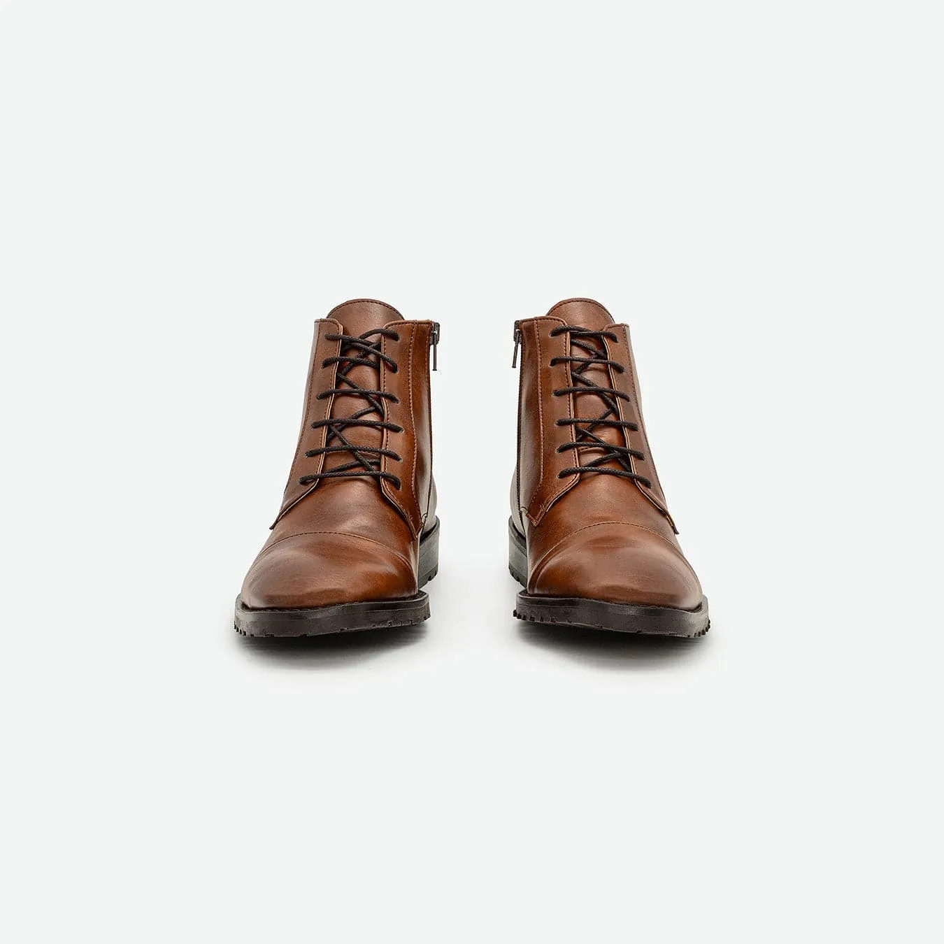 Lincoln Herren Vegan Leder Knöchelstiefel | Braun