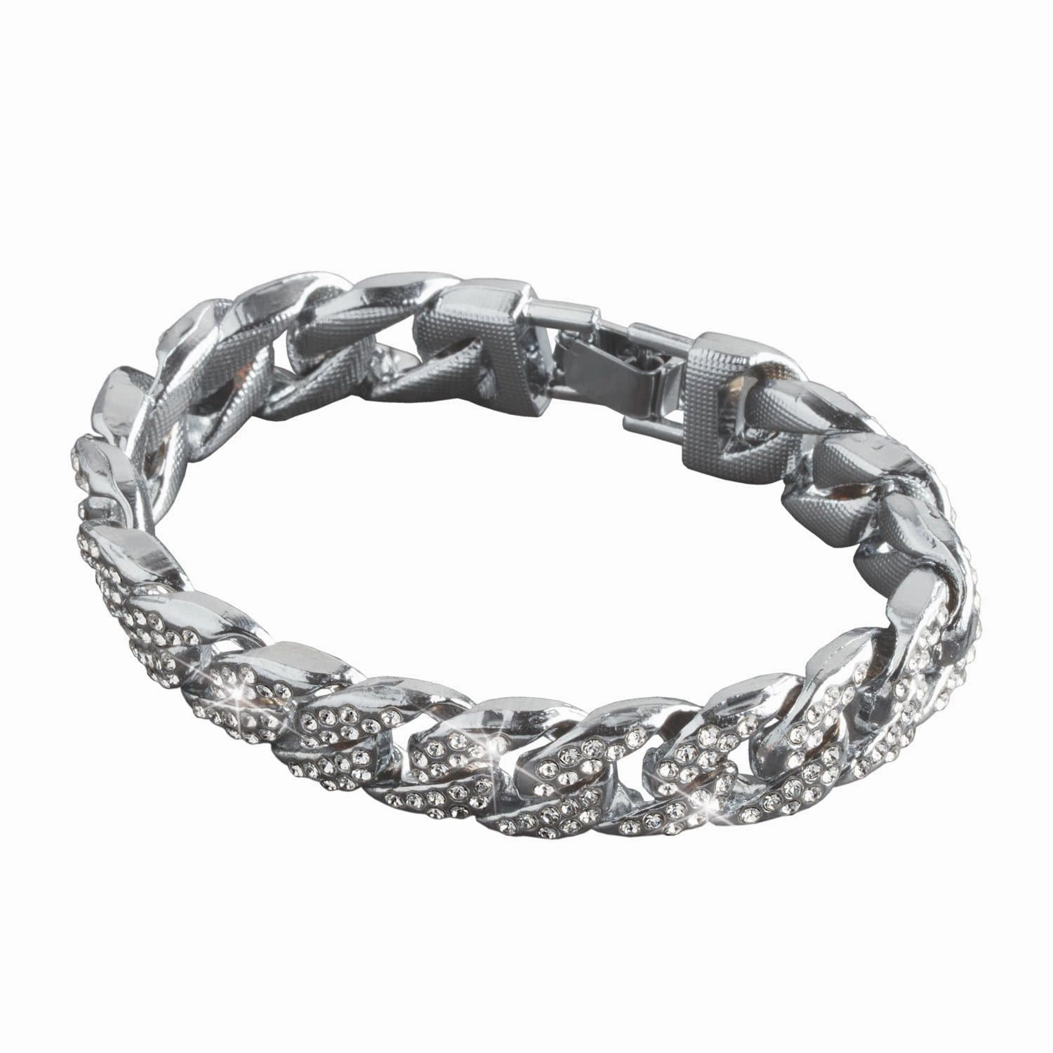 Logan Curb Rhodium Bracelet 