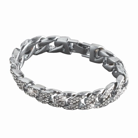 Logan Curb Rhodium Bracelet 