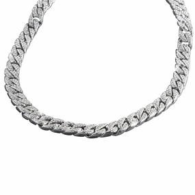 Logan Curb Rhodium Necklace 