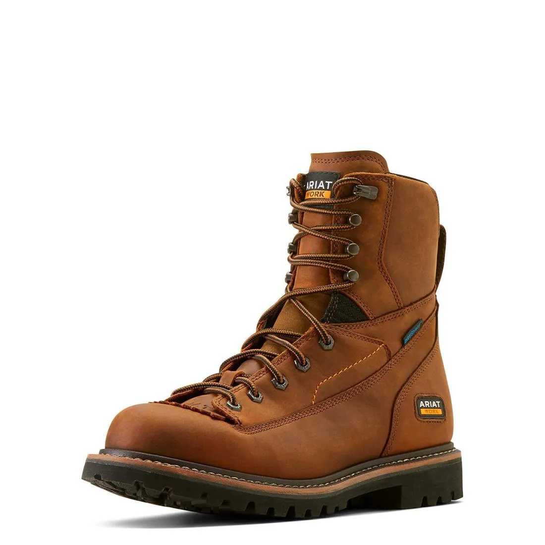 Longview Shock Shield 8 Zoll wasserdichter Sicherheitsstiefel mit weicher Zehenkappe in Kupferbraun