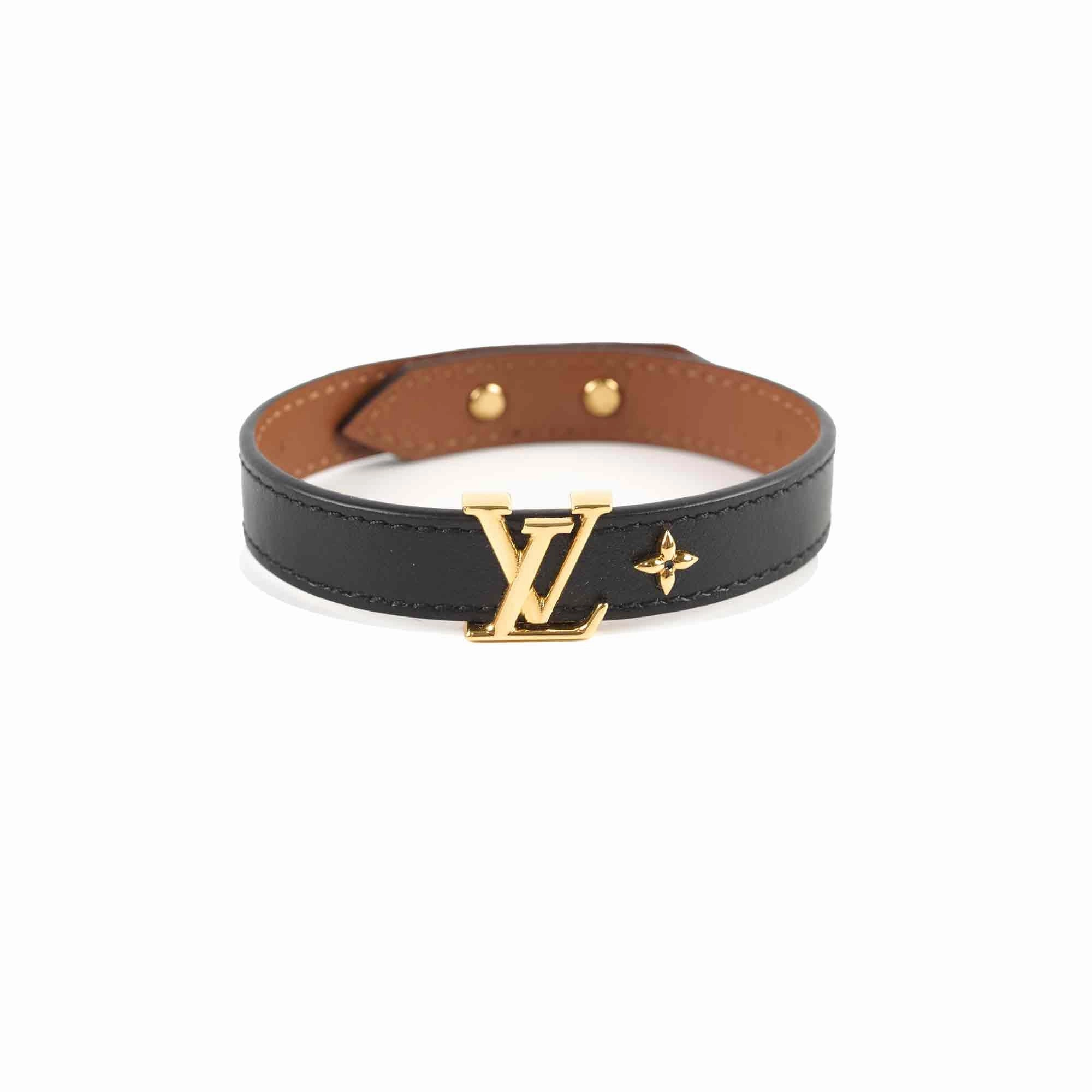 Louis Vuitton Leather Bracelet Black hand-chain-bracelet  