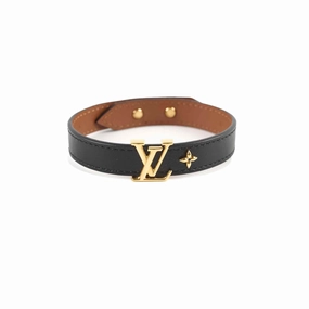Louis Vuitton Leather Bracelet Black hand-chain-bracelet  
