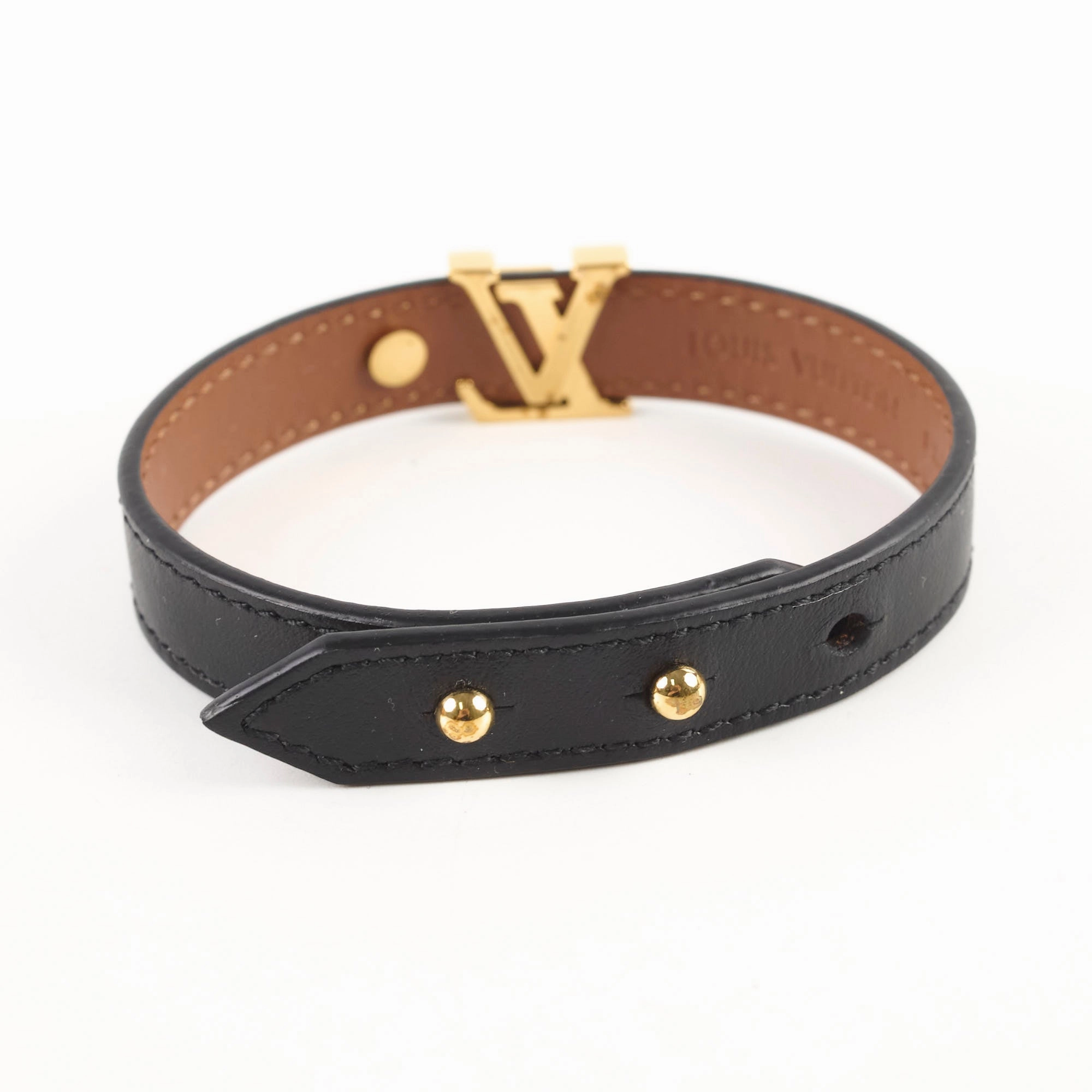 Louis Vuitton Leather Bracelet Black
