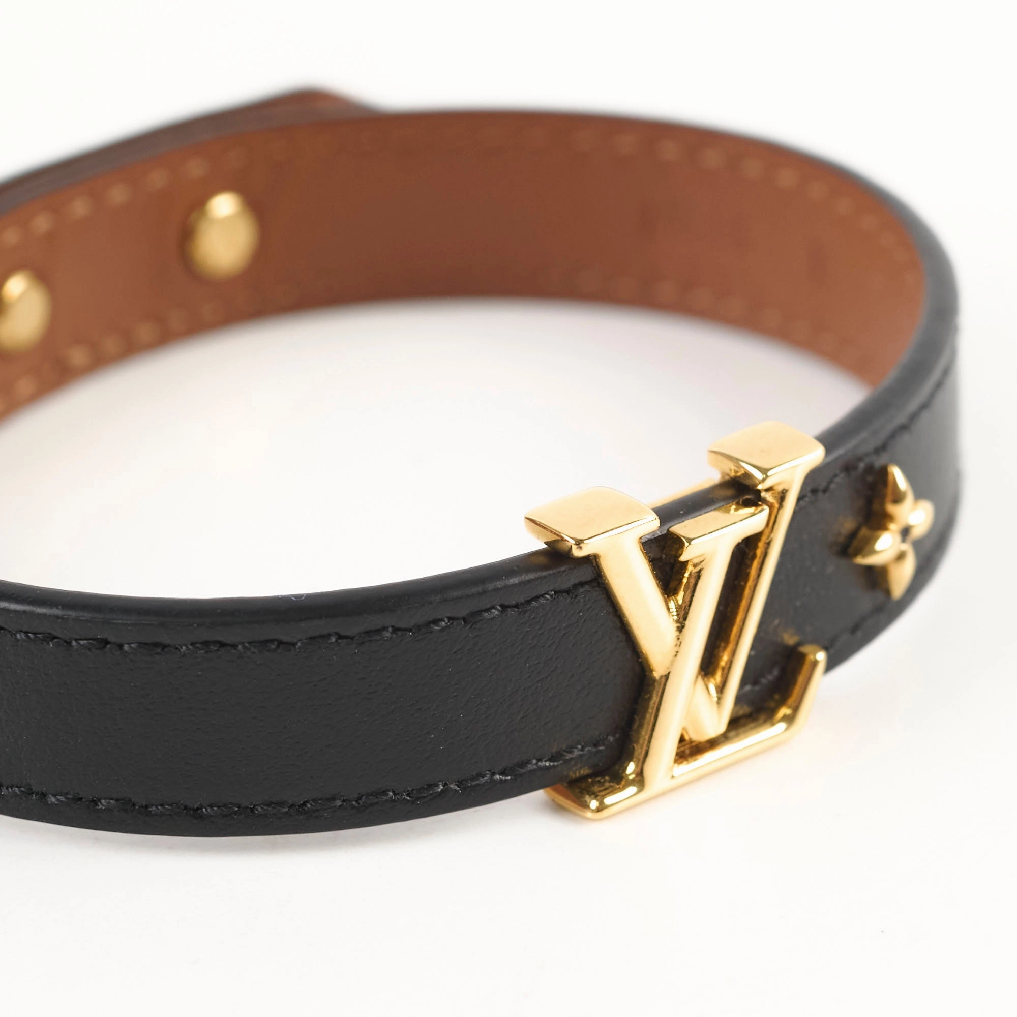 Louis Vuitton Leather Bracelet Black