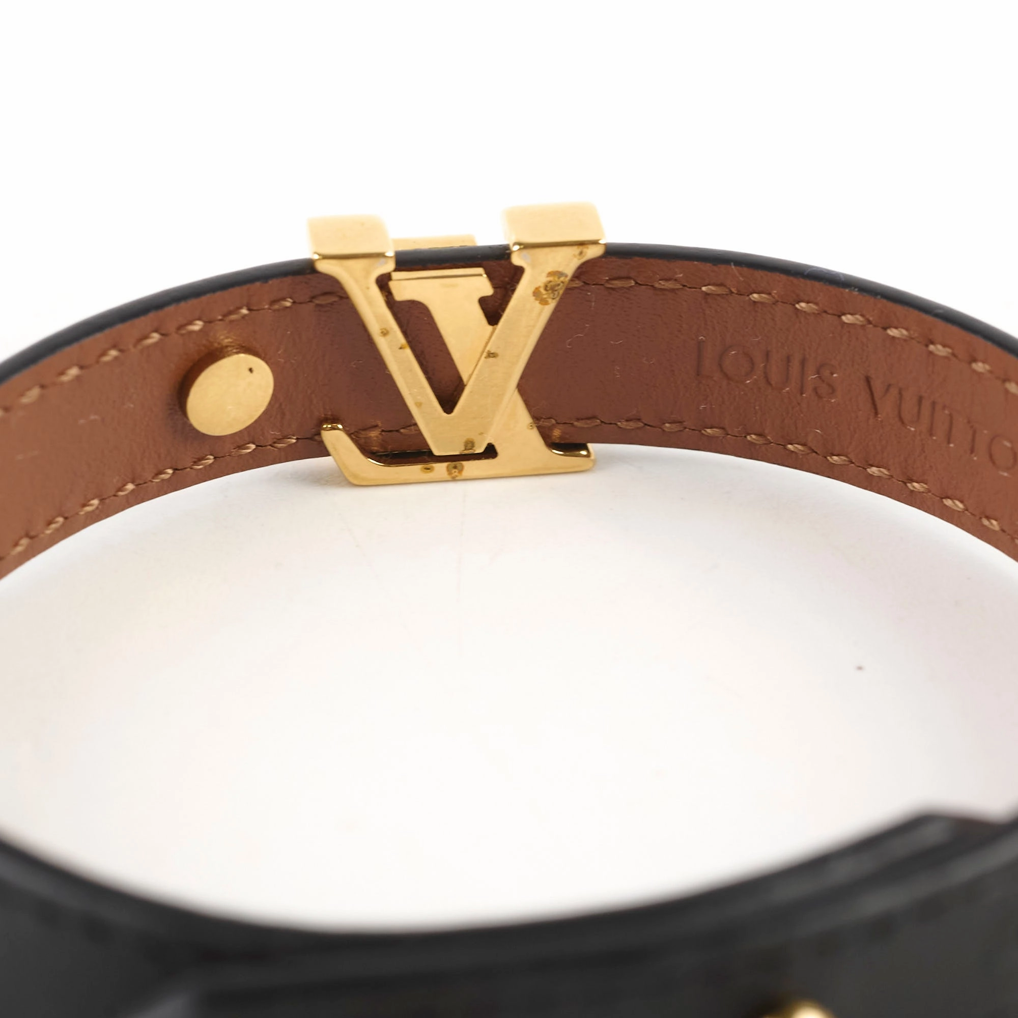 Louis Vuitton Leather Bracelet Black