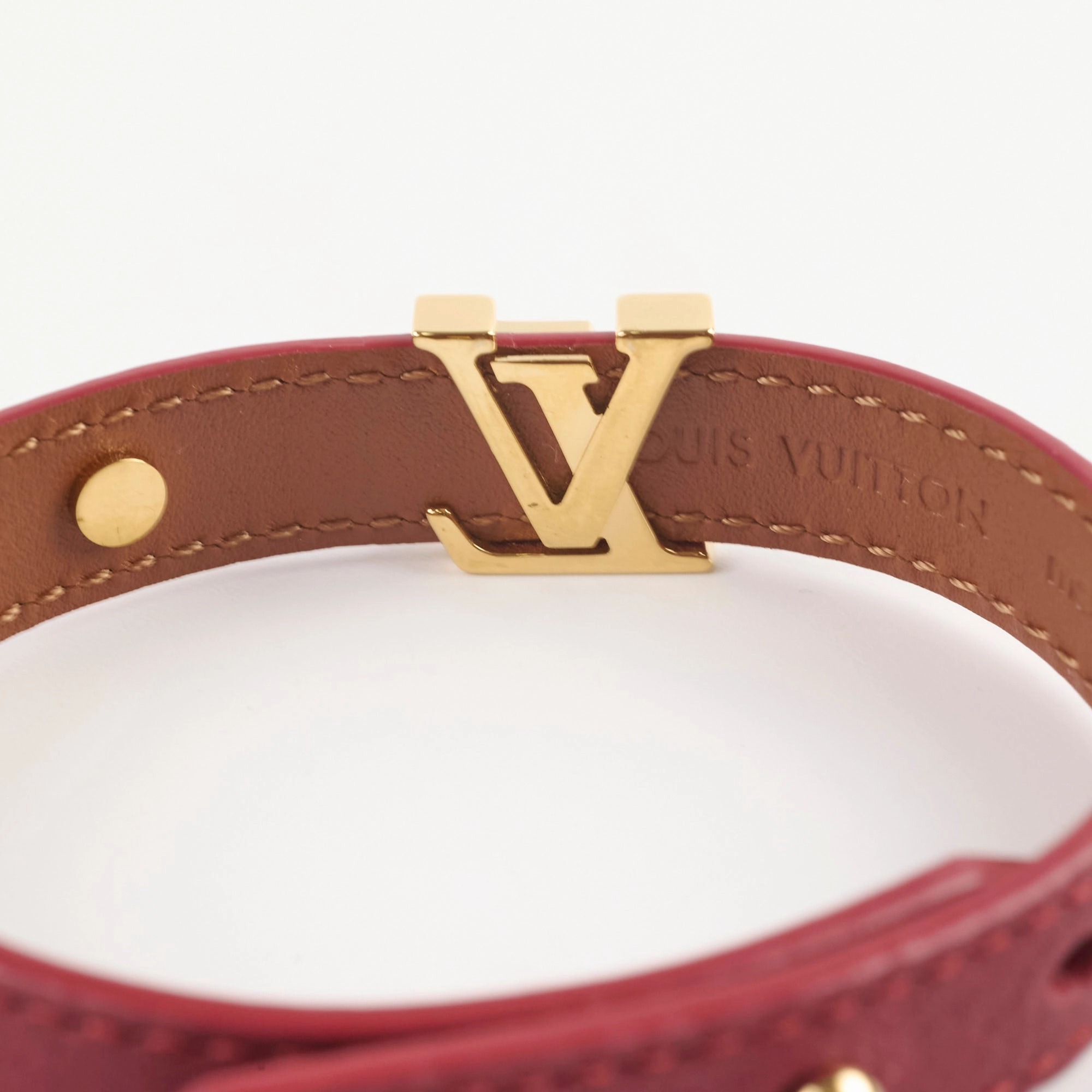 Louis Vuitton Red Leather Bracelet
