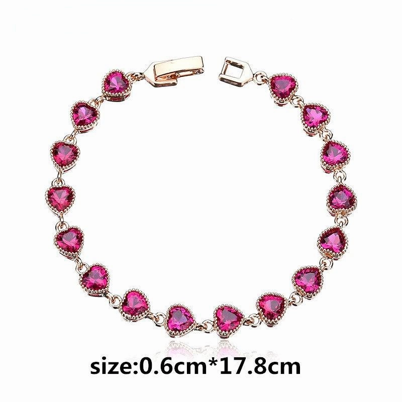 Love AAA Zircon Bracelet Copper Inlaid