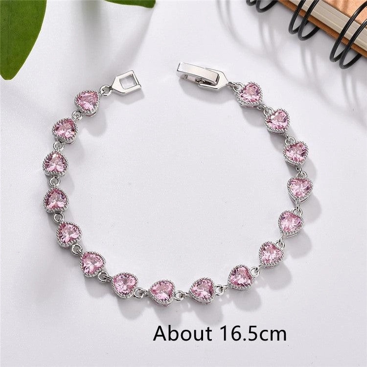Love AAA Zircon Bracelet Copper Inlaid