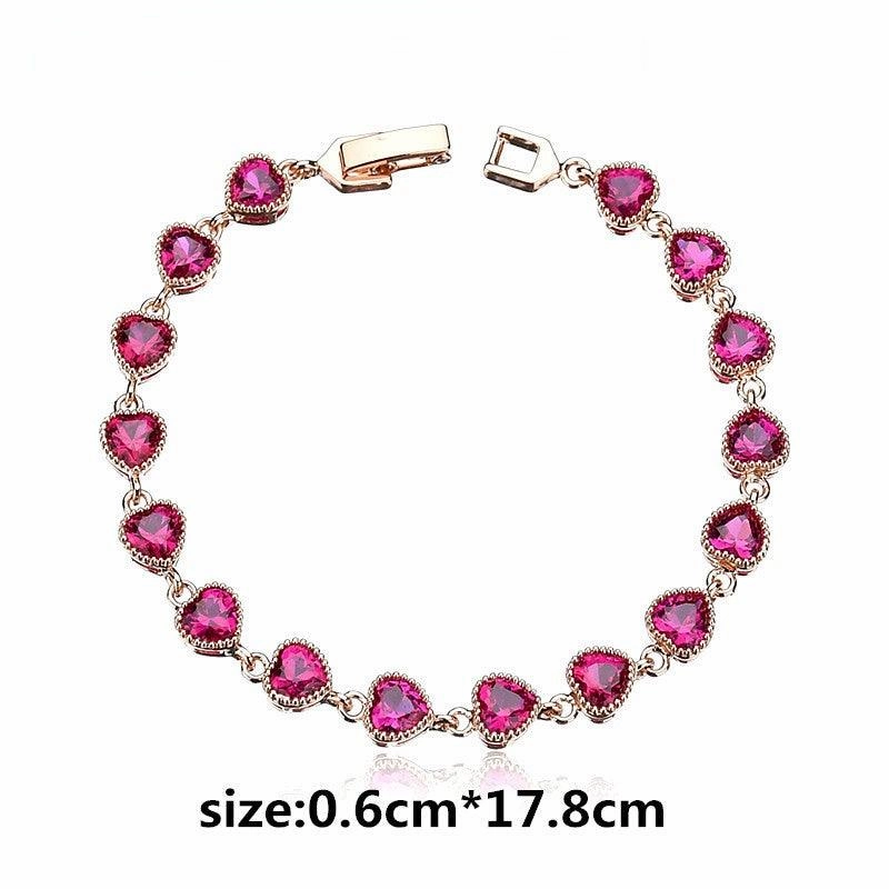 Love AAA Zircon Bracelet Copper Inlaid