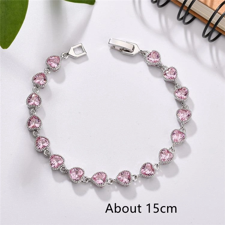 Love AAA Zircon Bracelet Copper Inlaid