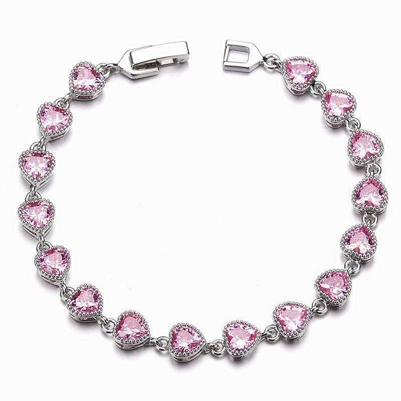 Love AAA Zircon Bracelet Copper Inlaid