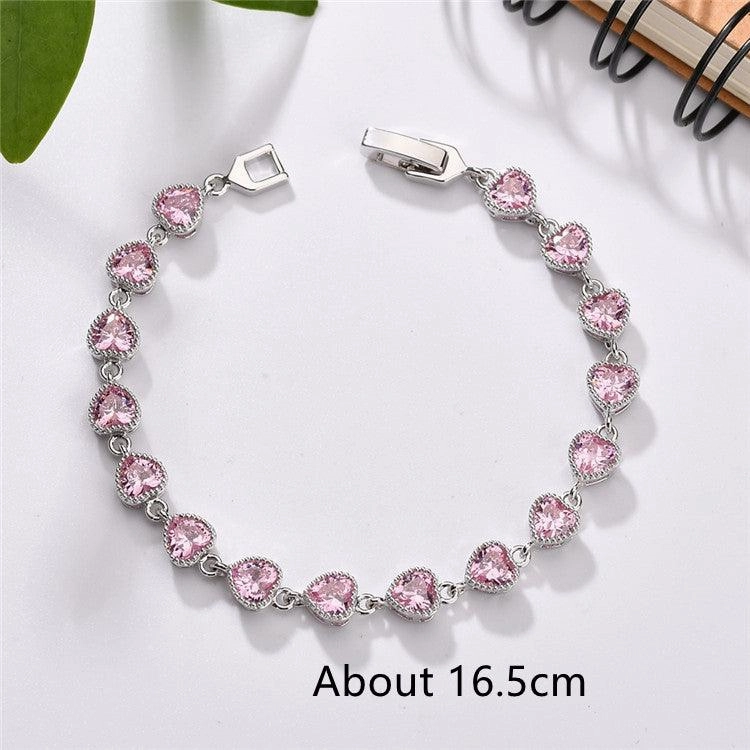 Love AAA Zircon Bracelet Copper Inlaid