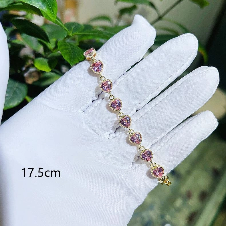 Love AAA Zircon Bracelet Copper Inlaid