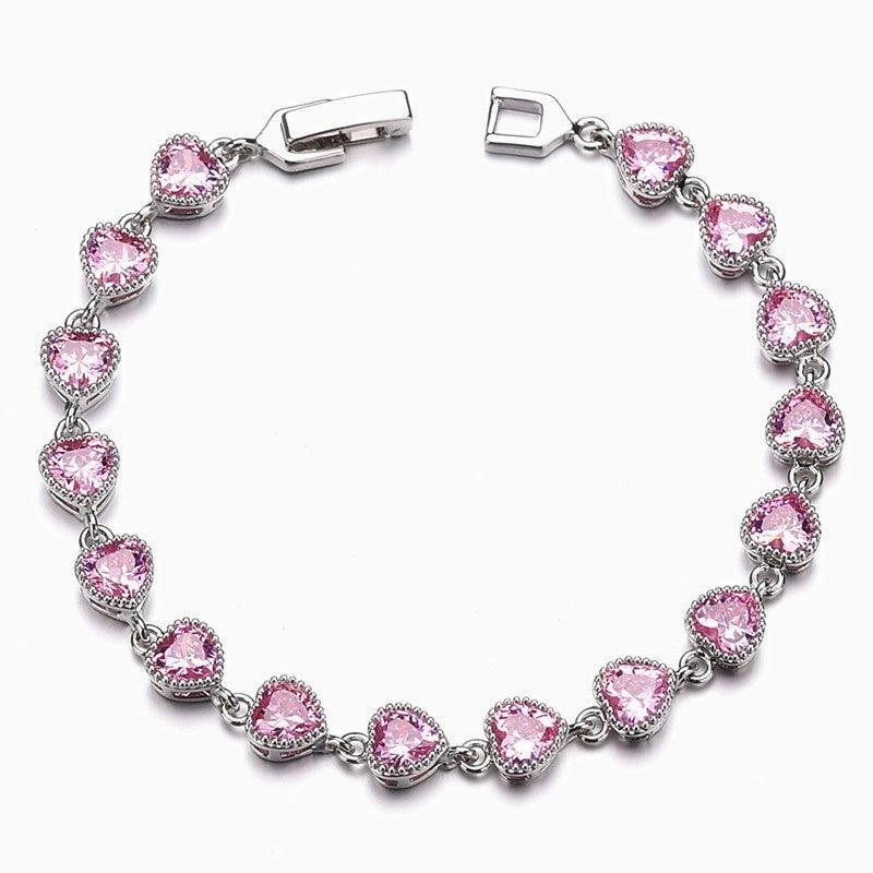 Love AAA Zircon Bracelet Copper Inlaid