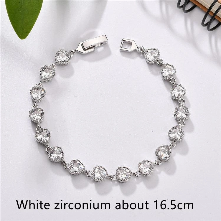 Love AAA Zircon Bracelet Copper Inlaid