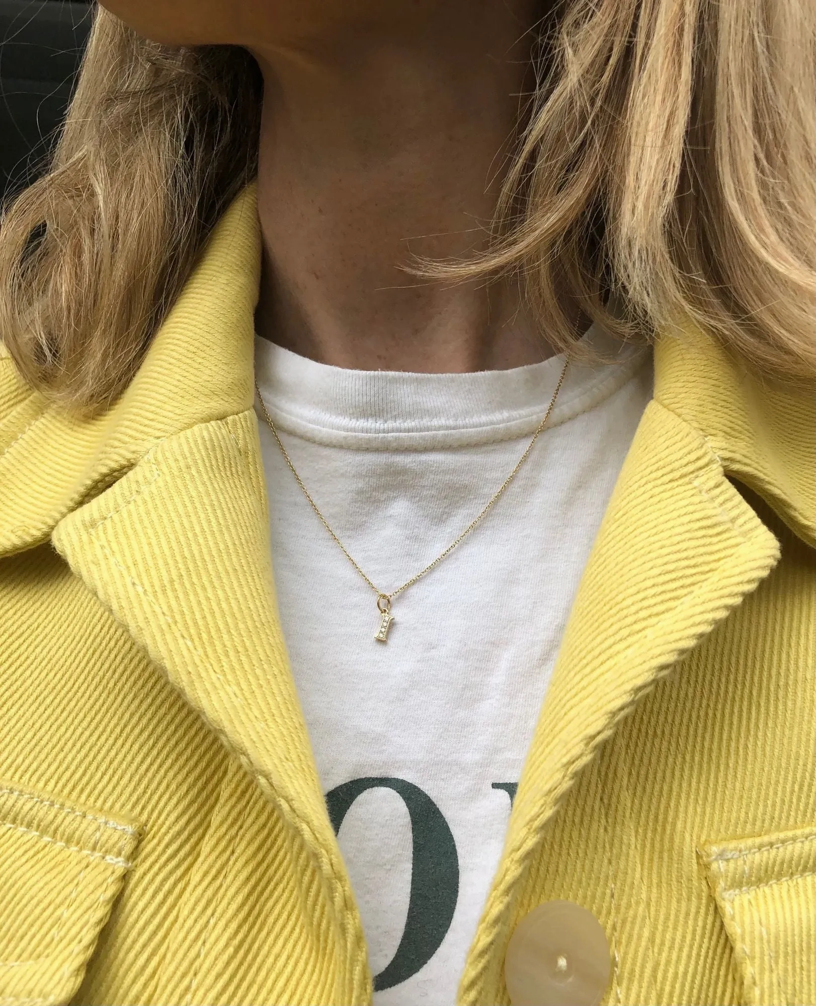 Love Letter A 18K Gold Necklace w. Diamonds