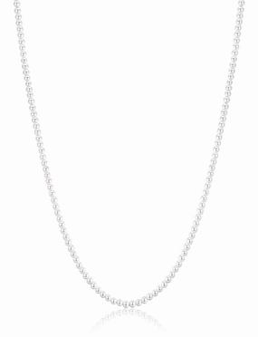 Luca Barra Gents Steel Necklace With White Pearls fashion-jewelry  