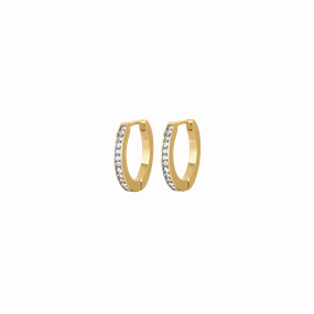 Luca Barra Ladies Earrings in IP Gold Steel With White Crystals fashion-jewelry  