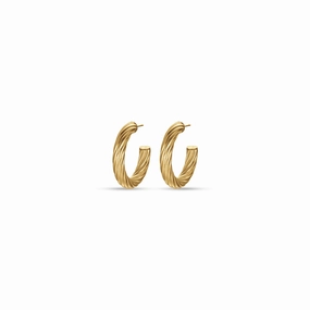 Luca Barra Ladies Earrings With IP Gold Steel Circles fashion-jewelry  