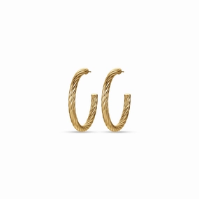 Luca Barra Ladies Earrings With IP Gold Steel Circles fashion-jewelry  