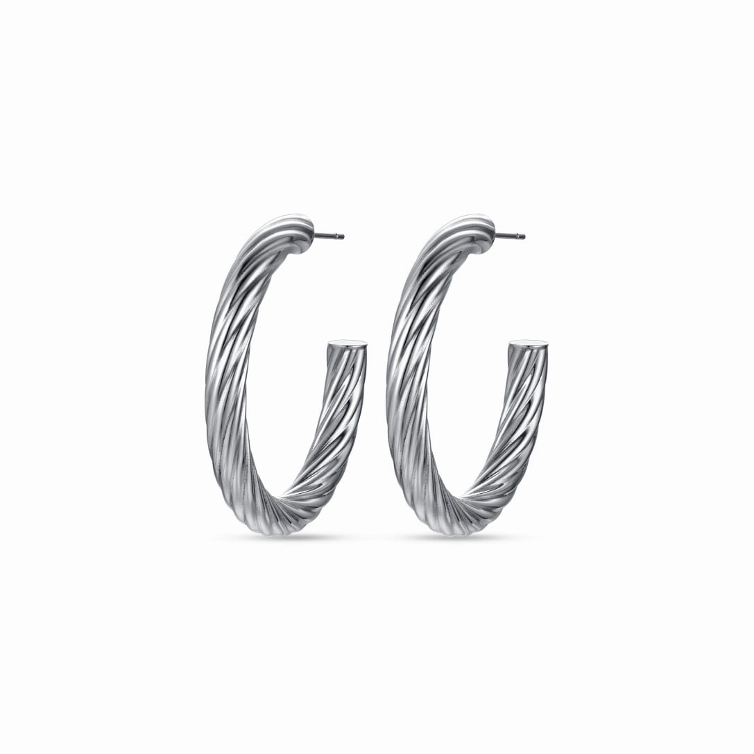Luca Barra Ladies Earrings With Steel Circles fashion-jewelry  