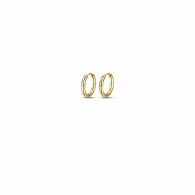 Luca Barra Ladies Hoop Earrings in Golden Steel 14mm fashion-jewelry  