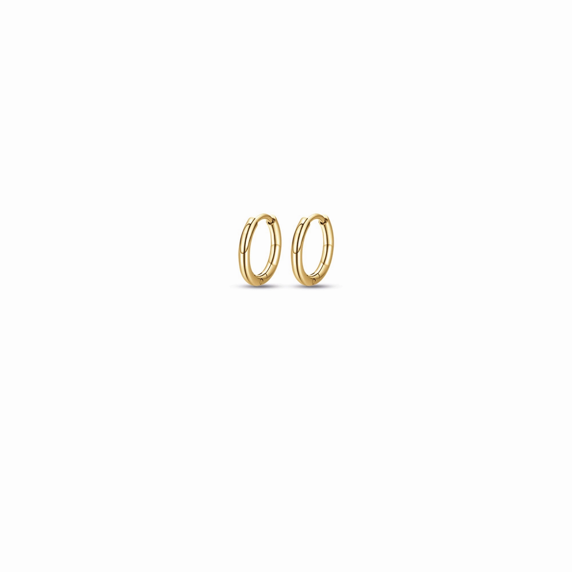 Luca Barra Ladies Hoop Earrings in Golden Steel 14mm fashion-jewelry  