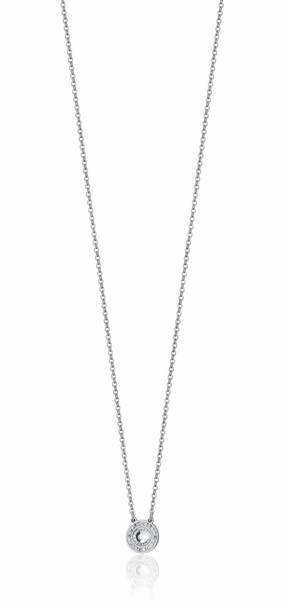 Luca Barra Ladies Necklace in Steel White Crystal Element and White Crystals fashion-jewelry  