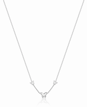 Luca Barra Ladies Necklace in Steel with Butterflies And Zirconia fashion-jewelry  