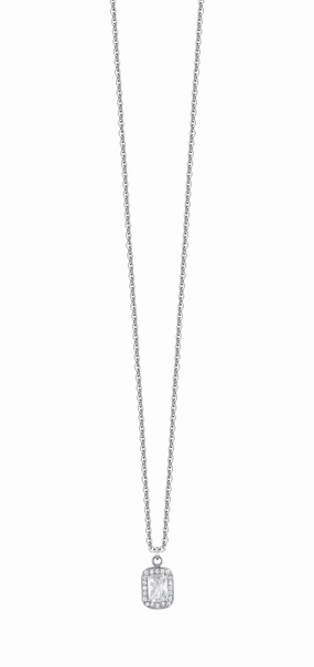 Luca Barra Ladies Necklace in Steel with Crystals and Zirconia fashion-jewelry  