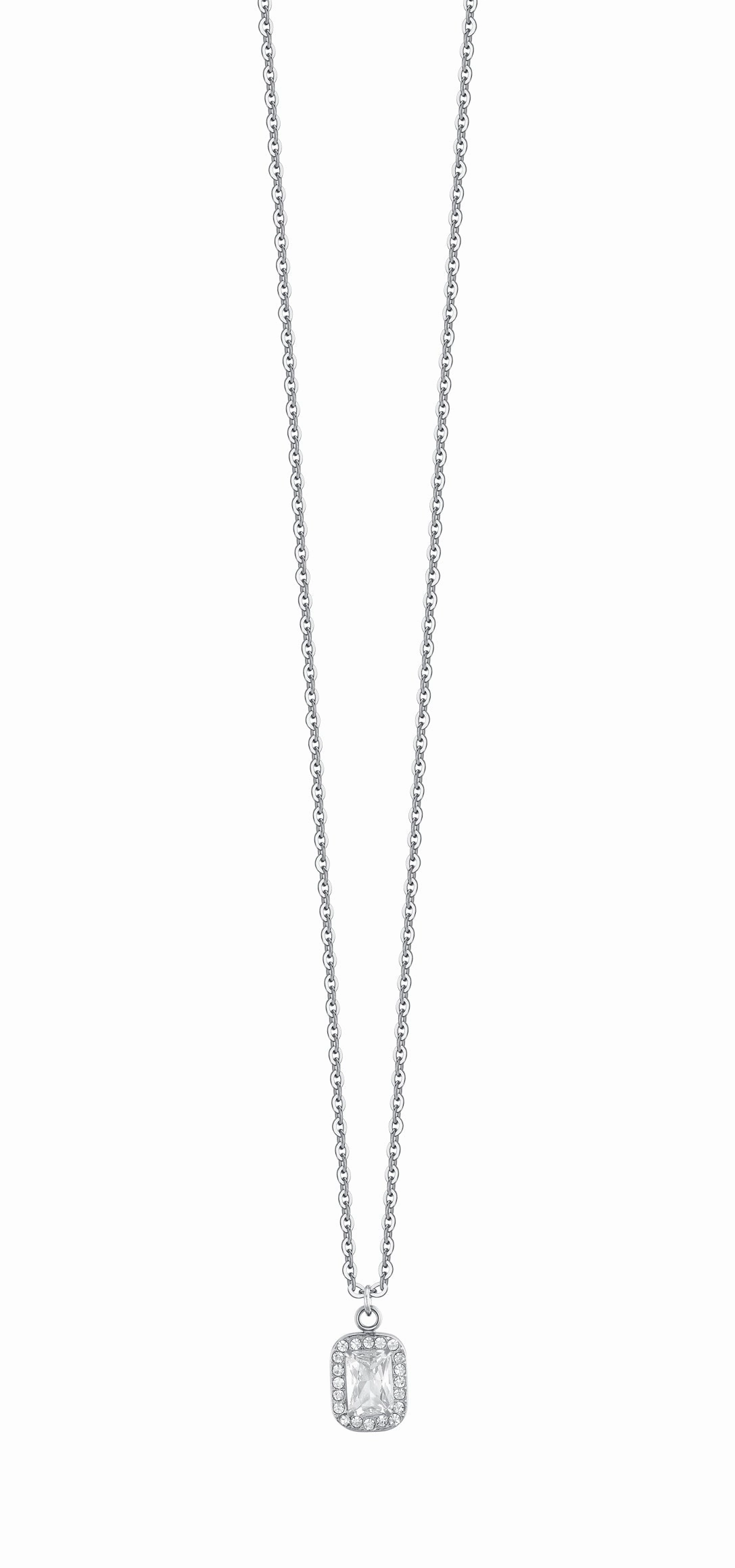 Luca Barra Ladies Necklace in Steel with Crystals and Zirconia fashion-jewelry  