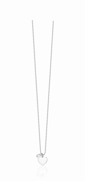 Luca Barra Ladies Necklace In Steel With Heart And White Zircon fashion-jewelry  