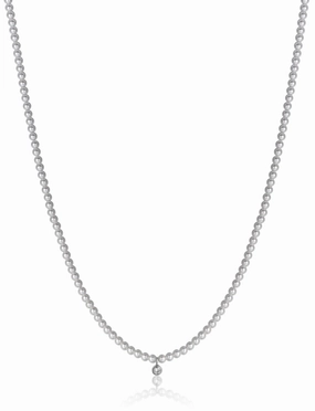 Luca Barra Ladies Necklace in Steel with Pearls with White Crystal fashion-jewelry  