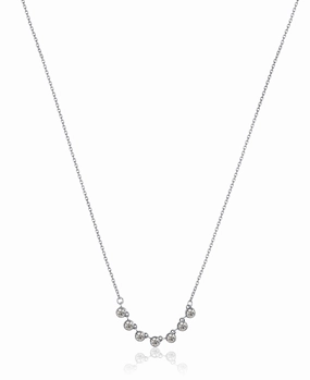 Luca Barra Ladies Necklace in Steel with White Crystals fashion-jewelry  
