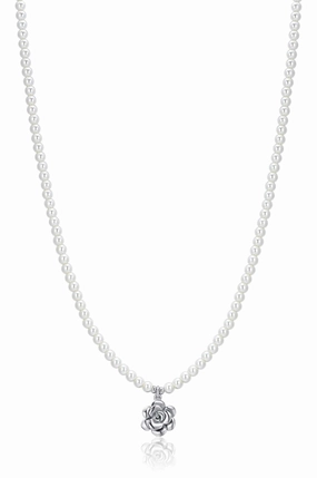Luca Barra Ladies Necklace Steel with Pearls and Rose fashion-jewelry  
