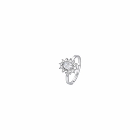 Luca Barra Ladies Ring in Steel with Crystals and White Zircon fashion-jewelry  