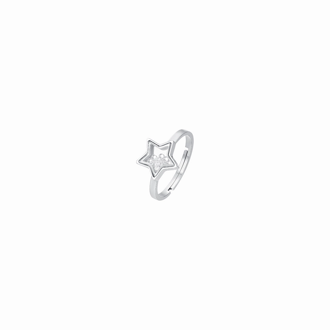 Luca Barra Ladies Ring in Steel with Star and Cubic Zirconia fashion-jewelry  