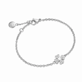 Luca Barra Ladies Steel Bracelet with Court Leaf and Crystals fashion-jewelry  