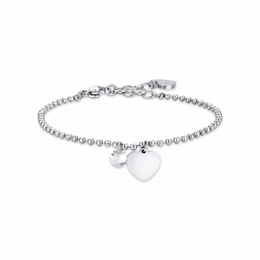Luca Barra Ladies Steel Bracelet with Heart and White Zirconia fashion-jewelry  