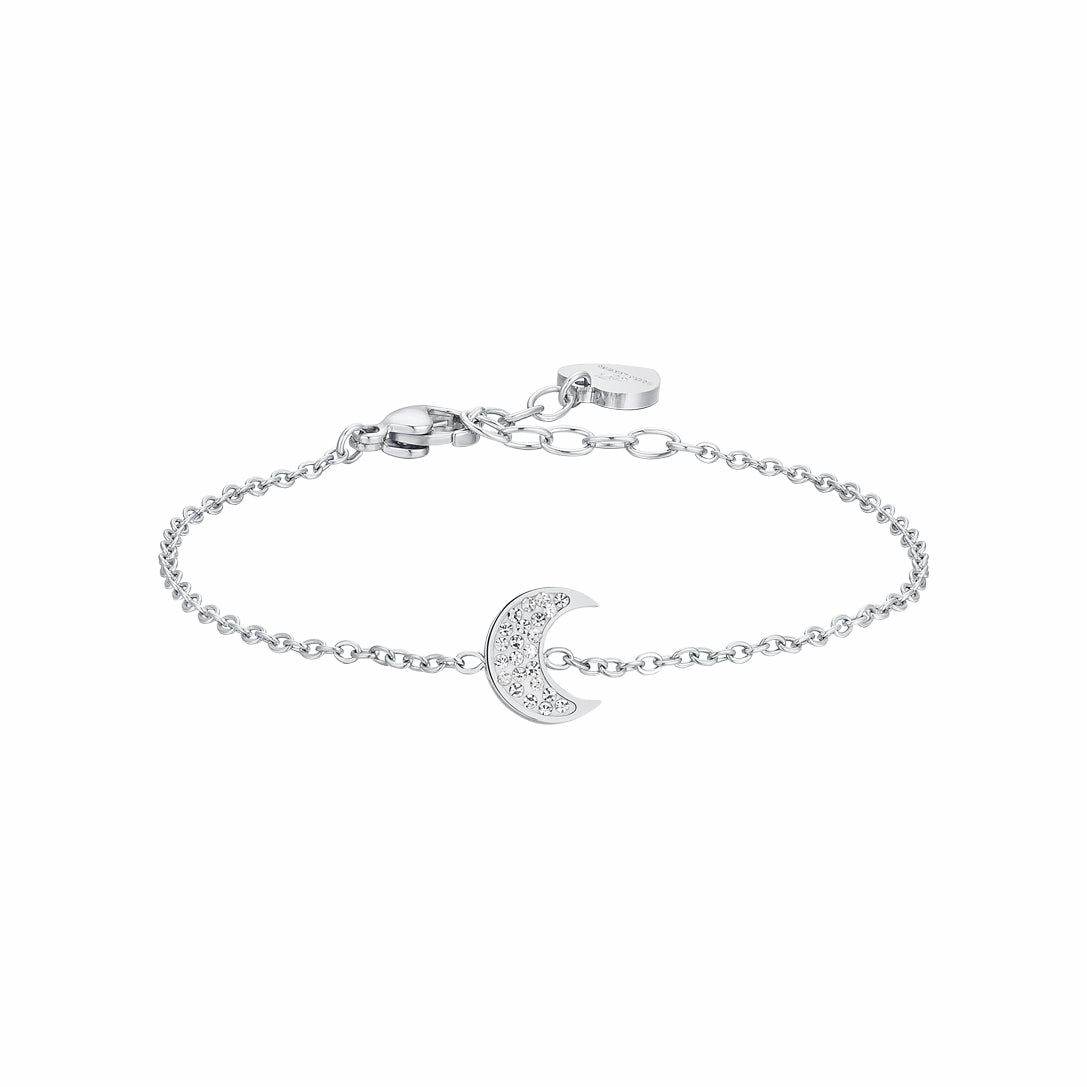 Luca Barra Ladies Steel Bracelet with Moon and Crystals fashion-jewelry  