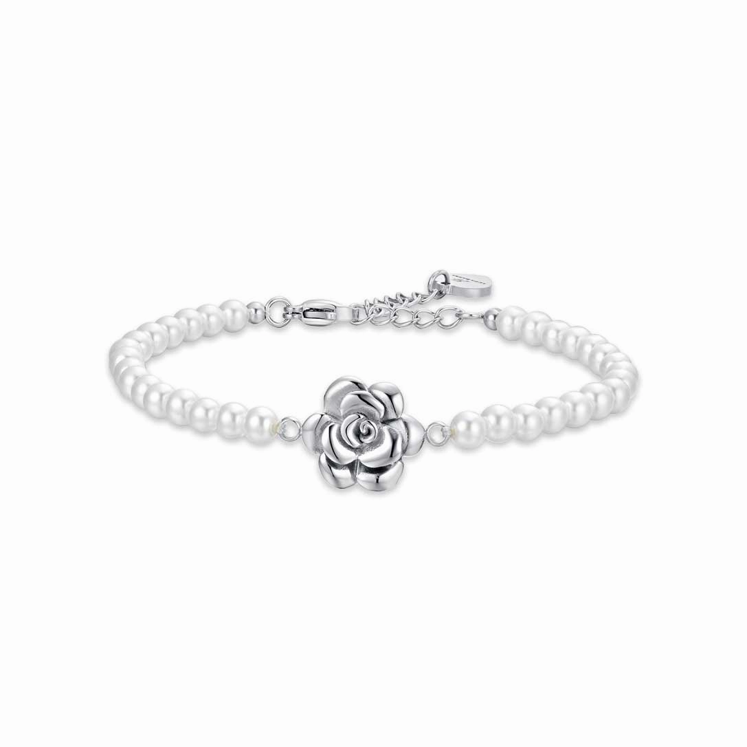 Luca Barra Ladies Steel Bracelet with Pearls and Rose fashion-jewelry  