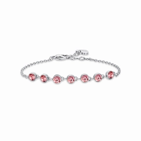 Luca Barra Ladies Steel Bracelet with Pink Crystals fashion-jewelry  